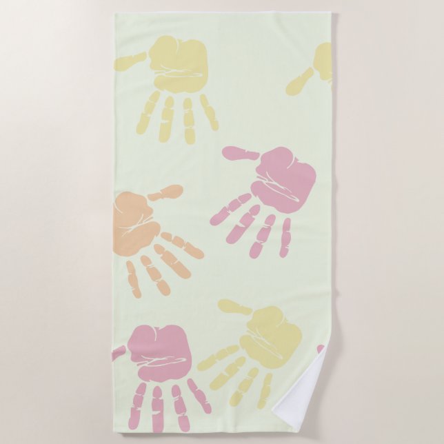 hands colour beach towel (Front)