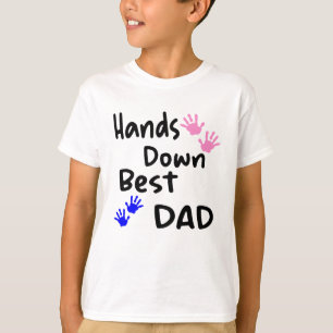 Hands Down Best Dad Kids Craft Hand Print Father's T-Shirt