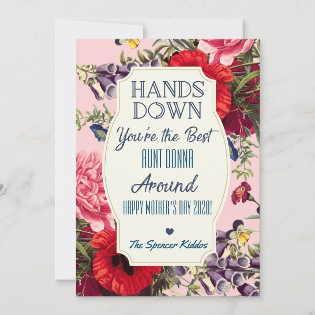 Hands Down Mother's Day Card for Hand Lotion Gift (Front)