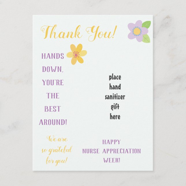 Hands Down, You're the Best Around! Sanitizer gift Enclosure Card (Front)