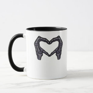 Hands Forming Skeleton Heart Hands Minimal Touch Mug