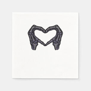 Hands Forming Skeleton Heart Hands Minimal Touch Napkin