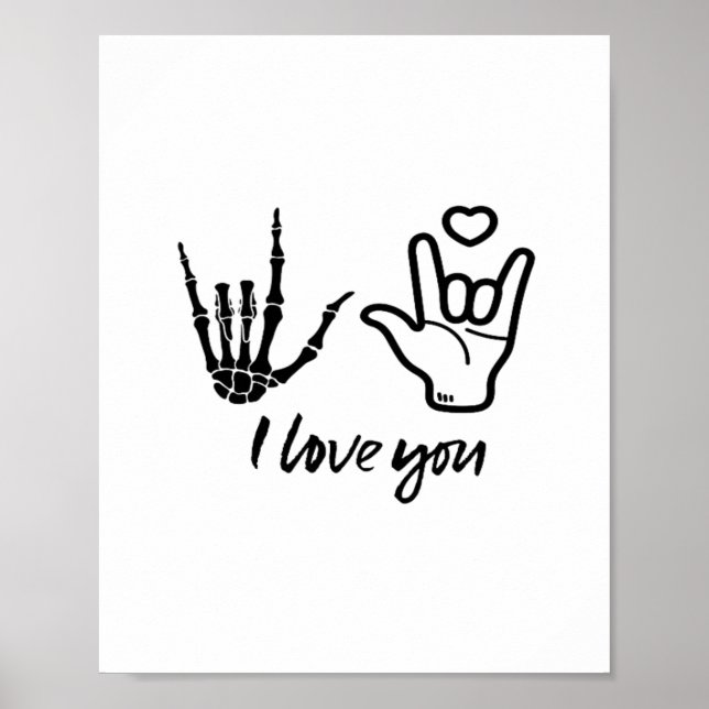Hands Forming - Skeleton Heart Hands  Poster (Front)