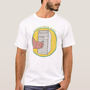 Hands Free Boot Vintage Computer Tower Funny Gamer T-Shirt