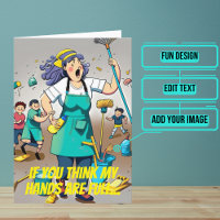 Hands Full Female Janitor Custodian Birthday