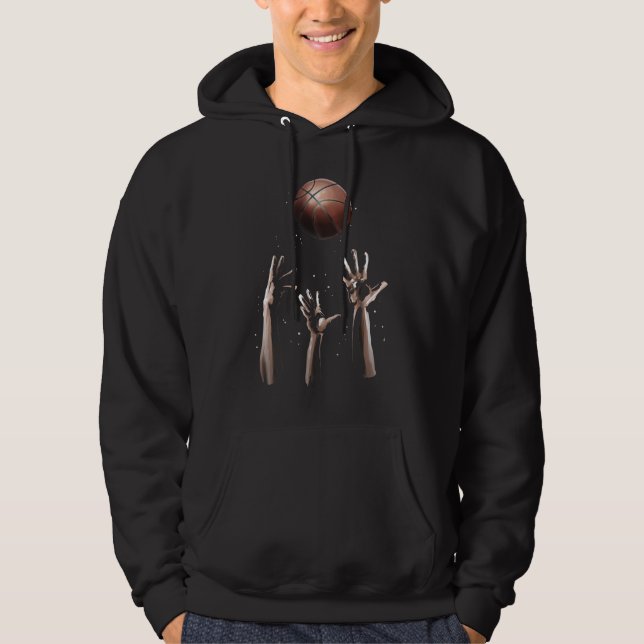 Hands Grab A Basketball, Jump Ball Jump Hoodie (Front)