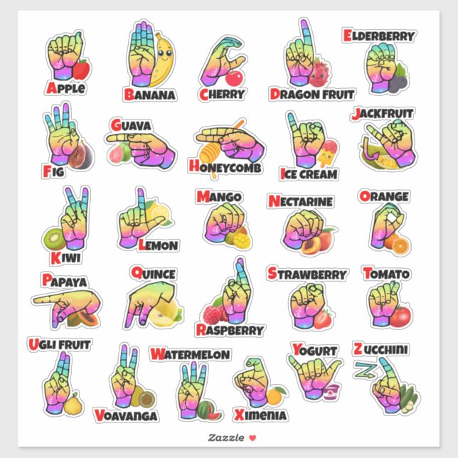 Hands & Harvest: Learn ASL with Fruits (Sheet)
