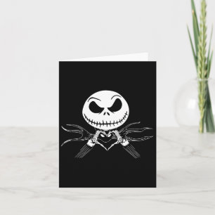 Hands Heart Sign Funny Skull Halloween Costume Card
