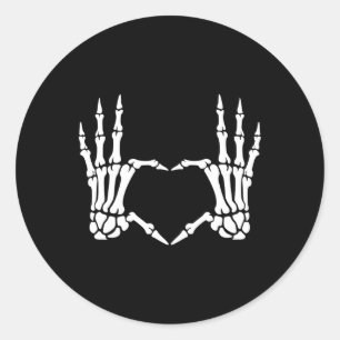 Hands Heart Sign Retro Halloween Costume Women Gir Classic Round Sticker