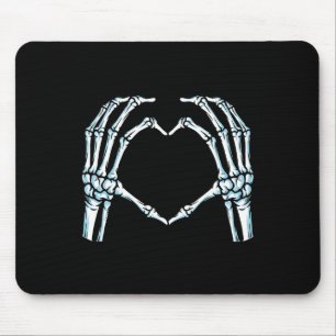 Hands Heart Sign Retro Halloween Costume Women Gir Mouse Pad