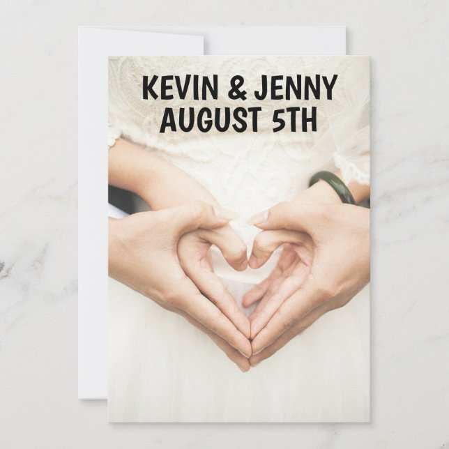 HANDS HEART WEDDING INVITATIONS (Front)