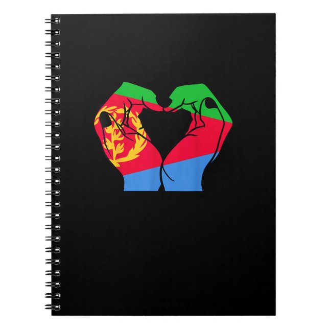 Hands Heart With Eritrean Flag Notebook (Front)