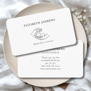 Hands holding a baby-simpel-modern business card