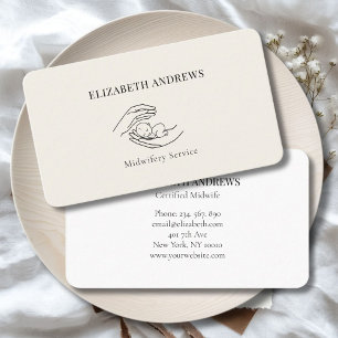 Hands holding a baby-simpel-modern business card