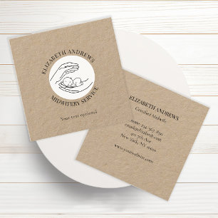 Hands holding a baby-simpel-modern square business card