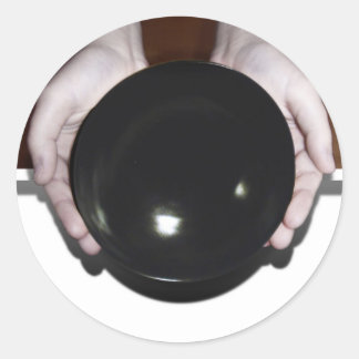 Hands Holding an Empty Bowl Classic Round Sticker