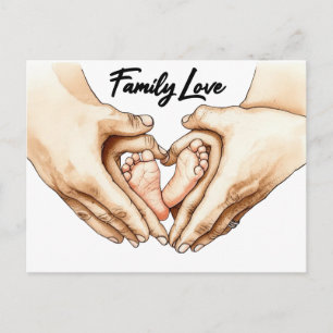 Hands Holding Baby Feet Holiday Postcard