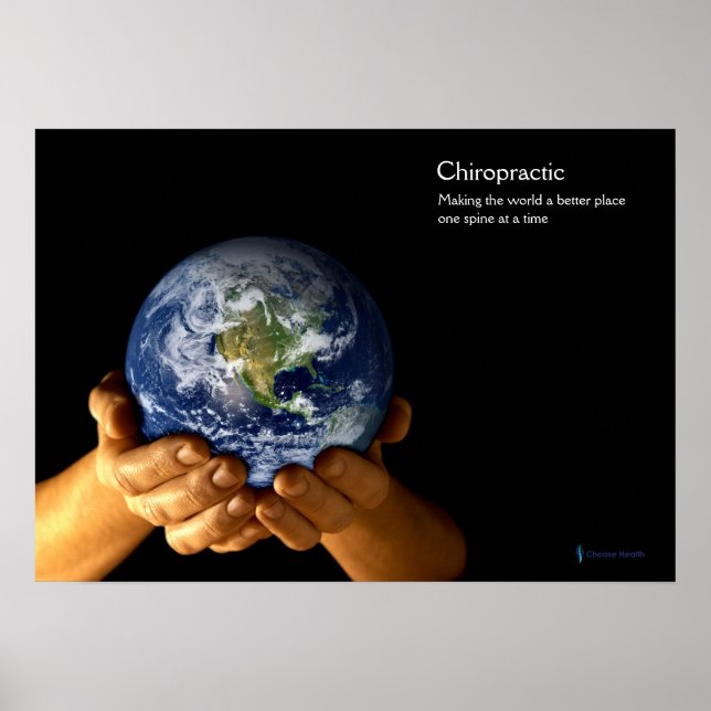 Hands Holding Earth Chiropractic Poster (Front)