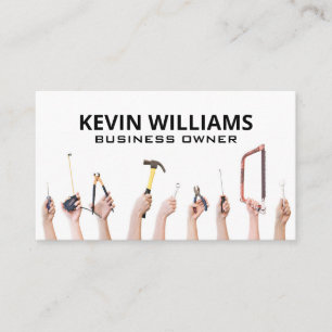 Hands Holding Tools Handyman Business Card