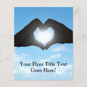 Hands in Heart Shape Silhouette on Blue Sky Flyer