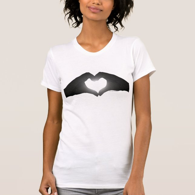 Hands in Heart Shape Silhouette T-Shirt (Front)