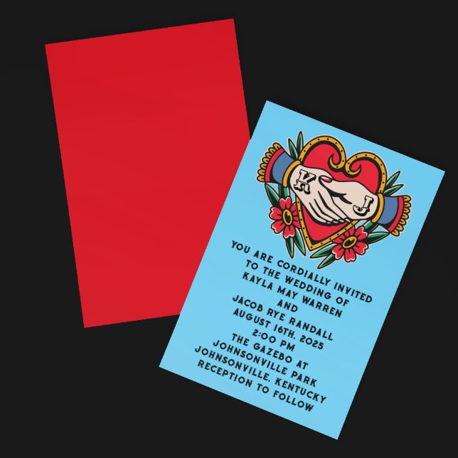 Hands in Marriage Tattoo Wedding Invitation (Creator Uploaded)