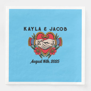 Hands in Marriage Tattoo Wedding Napkin