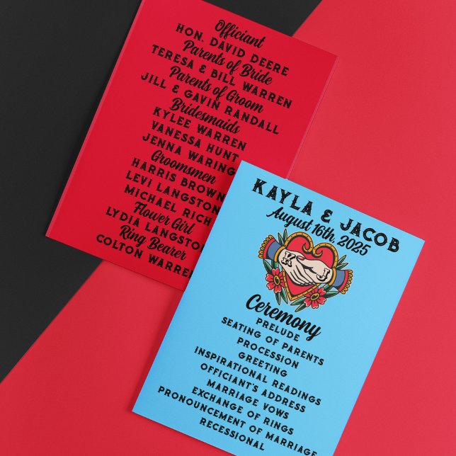 Hands in Marriage Tattoo Wedding Programme (Creator Uploaded)