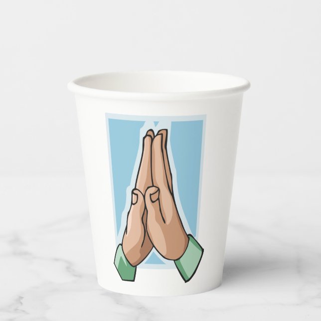 Hands In Prayer Paper Cups (Front)