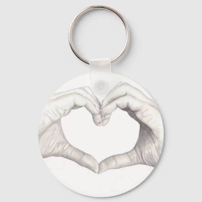 Hands in Shape of a Heart Key Ring (Front)