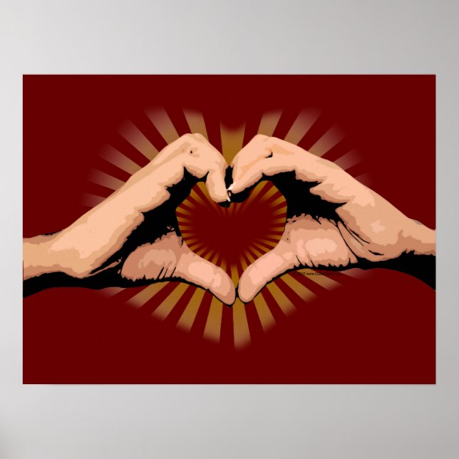 Hands in the Shape of a Heart, Love Design Poster (Front)