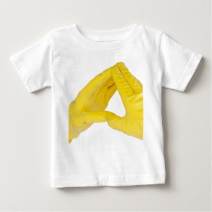 Hands in yellow latex gloves baby T-Shirt