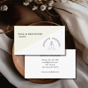 Hands Light Green White Business Card