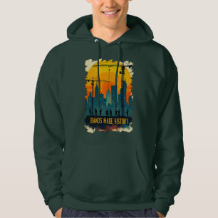 Hands Made History Worker Labor Day Vintage Design Hoodie