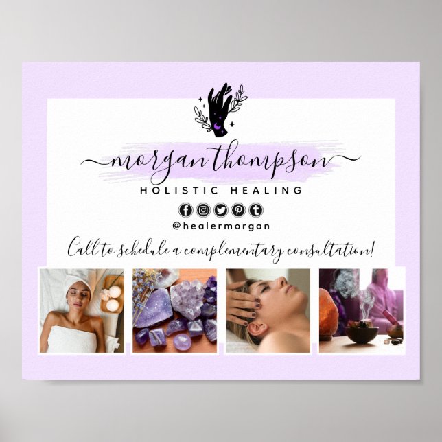 Hands & Moon Phase Massage Spa Salon Marketing     Poster (Front)