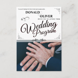 Hands of a Gay Wedding Couple with Rings Enclosure Card