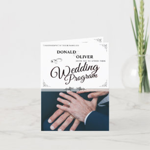 Hands Of A Gay Wedding Couple With Rings Program Thank You Card