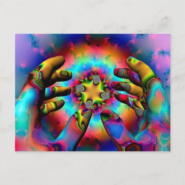 Hands of a wizard postcard (Front)