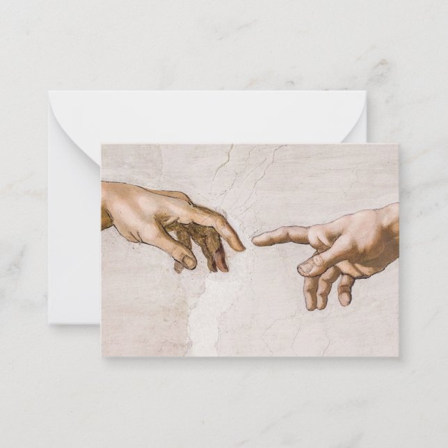 Hands of God the Father and Adam by Michelangelo Card (Front)