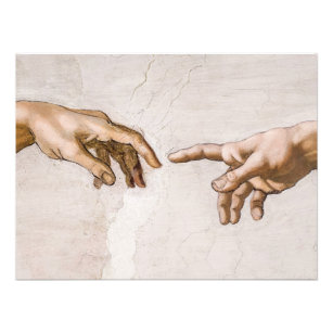 Hands of God the Father and Adam by Michelangelo Photo Print