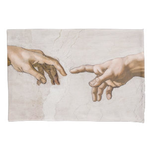 Hands of God the Father and Adam by Michelangelo Pillowcase