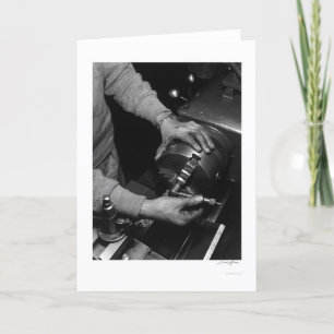 Hands Of Lathe Worker 1943 Card