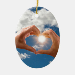 Hands of love ceramic tree decoration