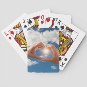 Hands of love playing cards