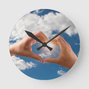 Hands of love round clock