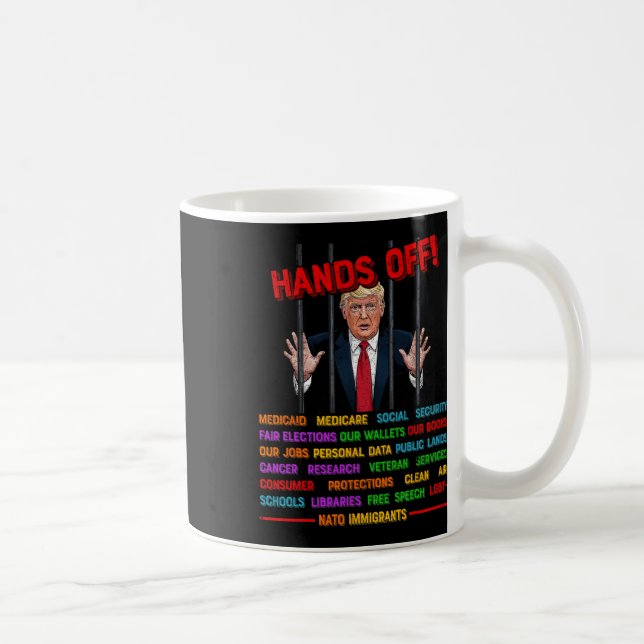 Hands Off Funny Trump In Prison Protest Activism M Coffee Mug (Right)