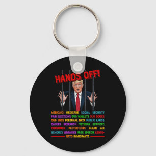 Hands Off Funny Trump Meme Prison- Protest Activis Key Ring