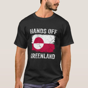 Hands Off Greenland Protest Greenland Flag Funny M T-Shirt