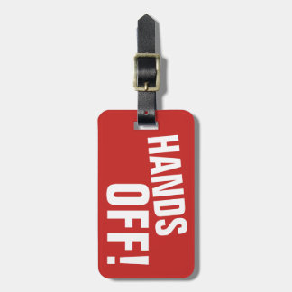HANDS OFF! (INVERTED for service dogs) Luggage Tag