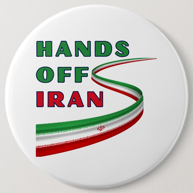 Hands Off Iran 6 Cm Round Badge (Front)